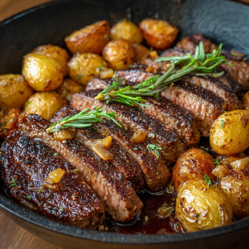 Garlic Butter Steak and Roasted Potatoes