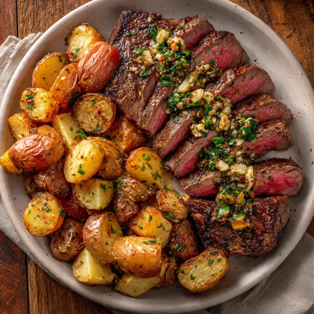 Garlic Butter Steak and Roasted Potatoes