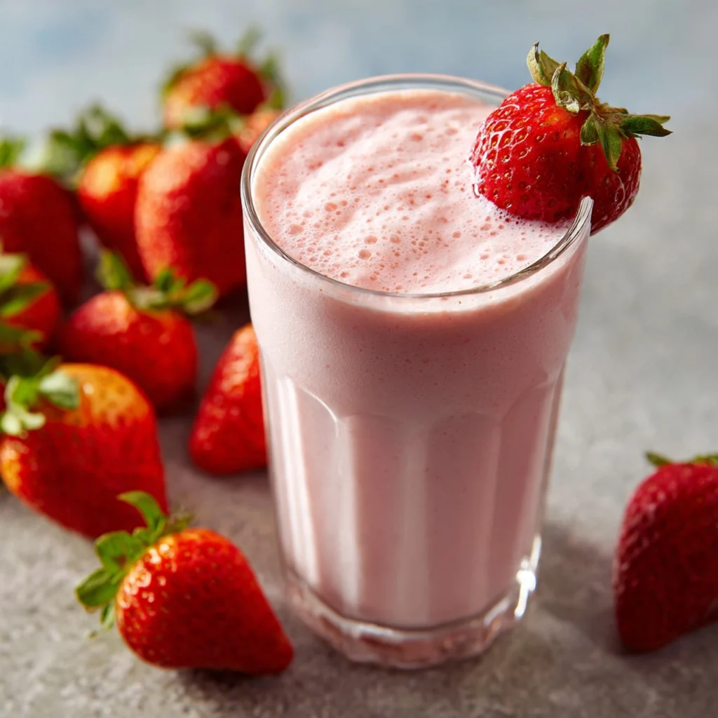 The Best Homemade Strawberry Milkshake (5-Minute Easy Recipe) homemade strawberry milkshake
