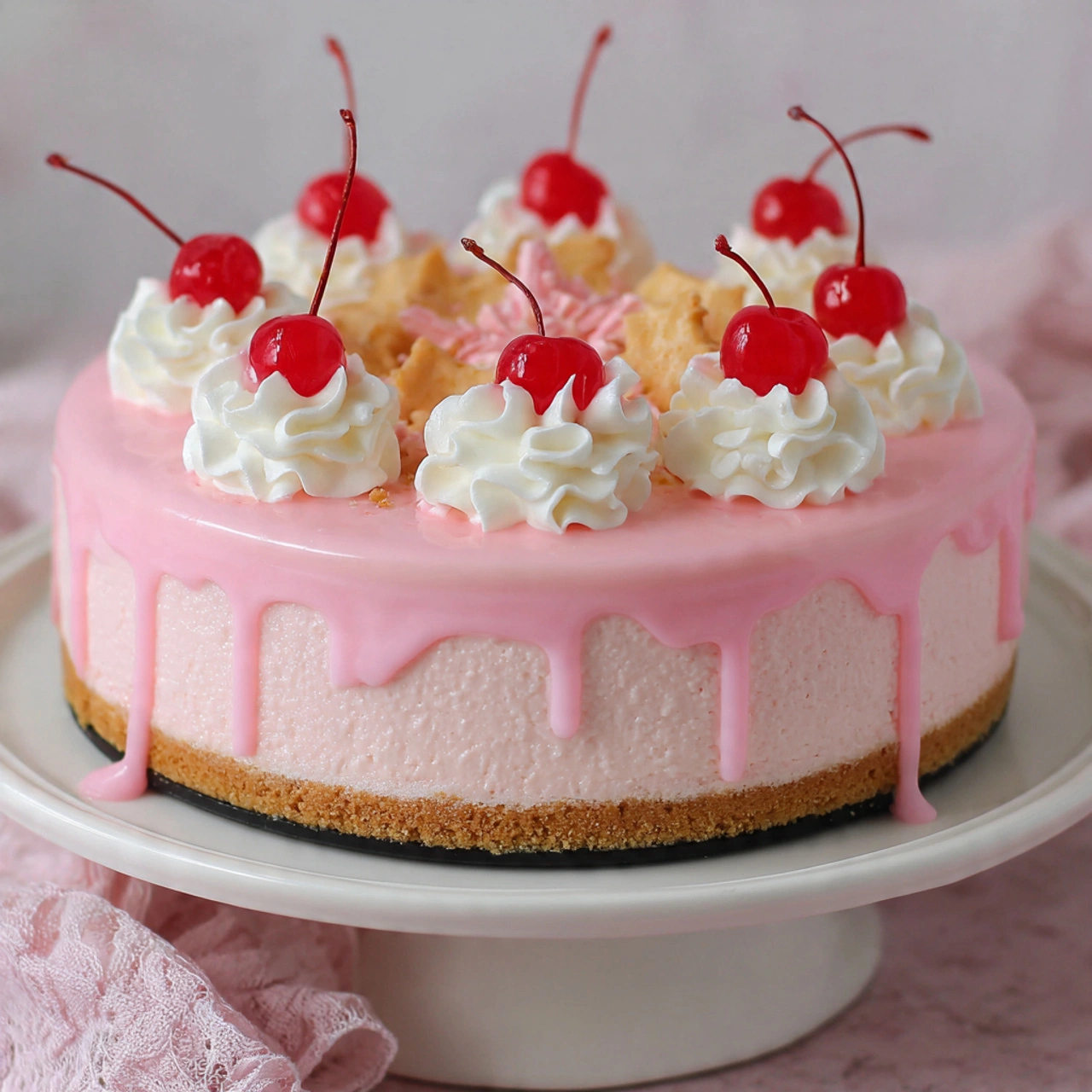 No-Bake Pink Cheesecake That Wows: Simple, Stunning, and Delicious