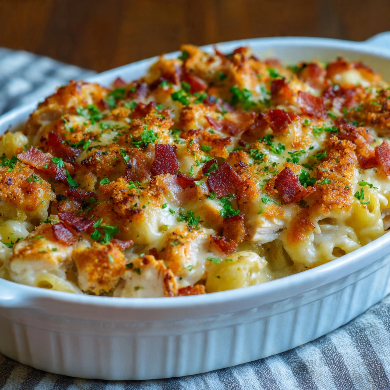 The Best Chicken Bacon Ranch Casserole Recipe (Easy & Creamy)