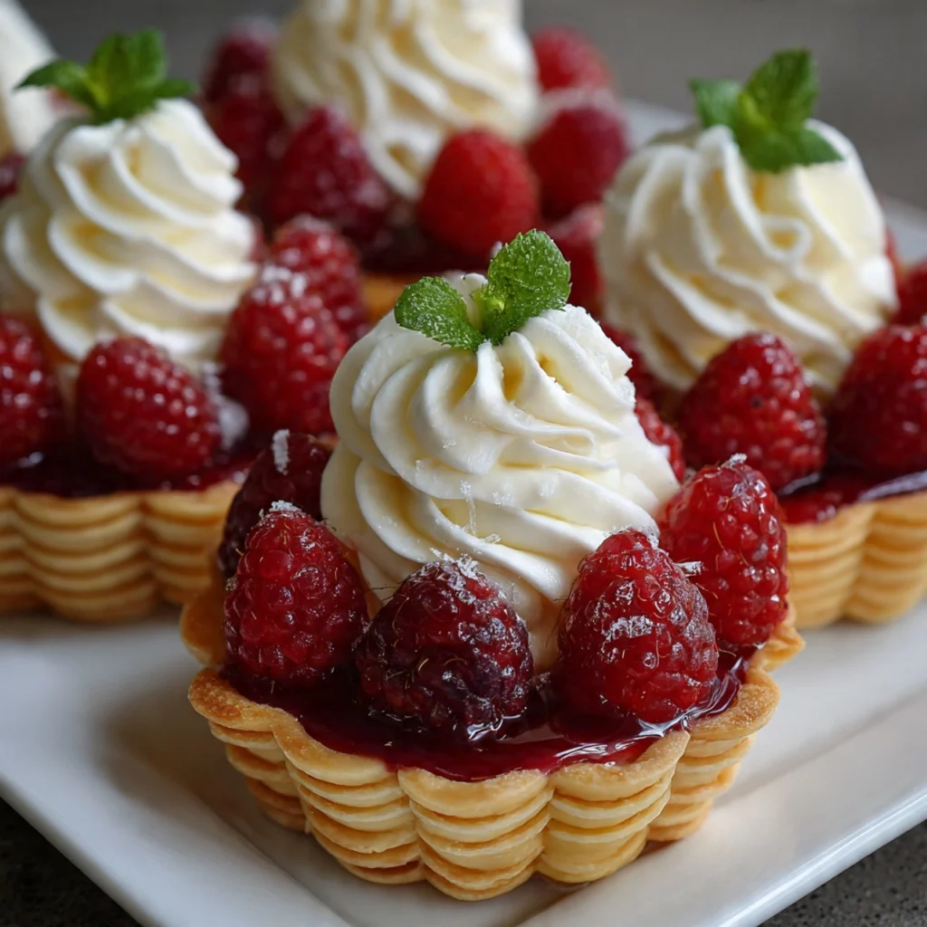 Raspberry Pastry Baskets