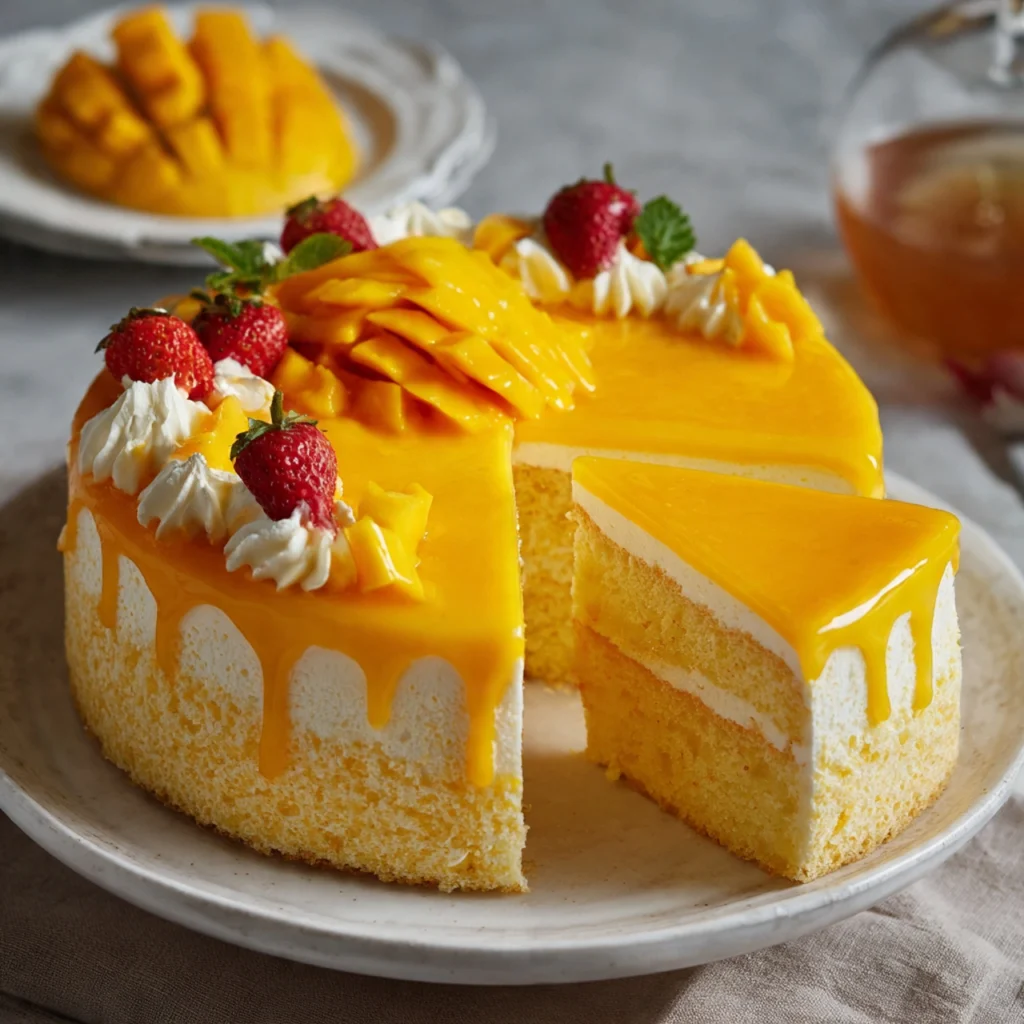 Best Mango Sponge Cake—8 Secrets to the Fluffiest Texture! Mango Sponge Cake