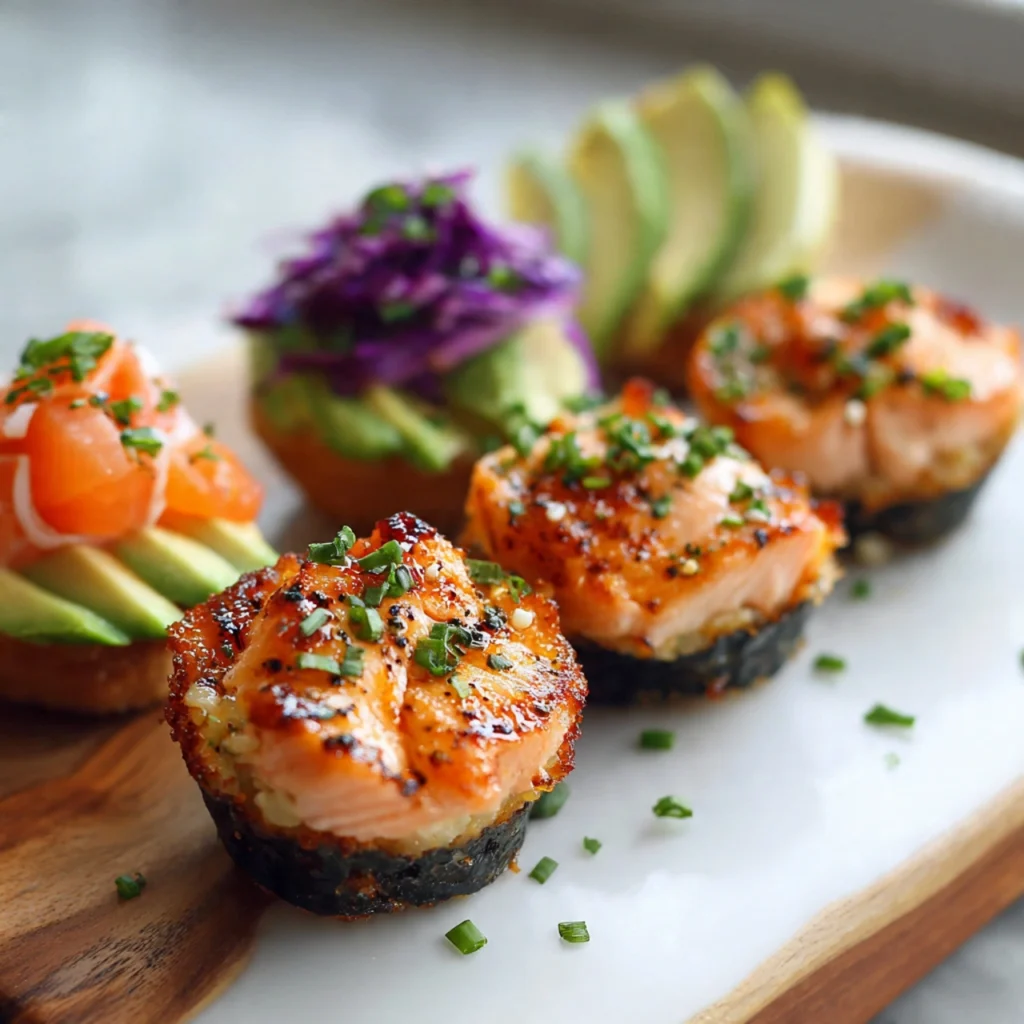 Baked Chipotle Salmon Sushi Cups