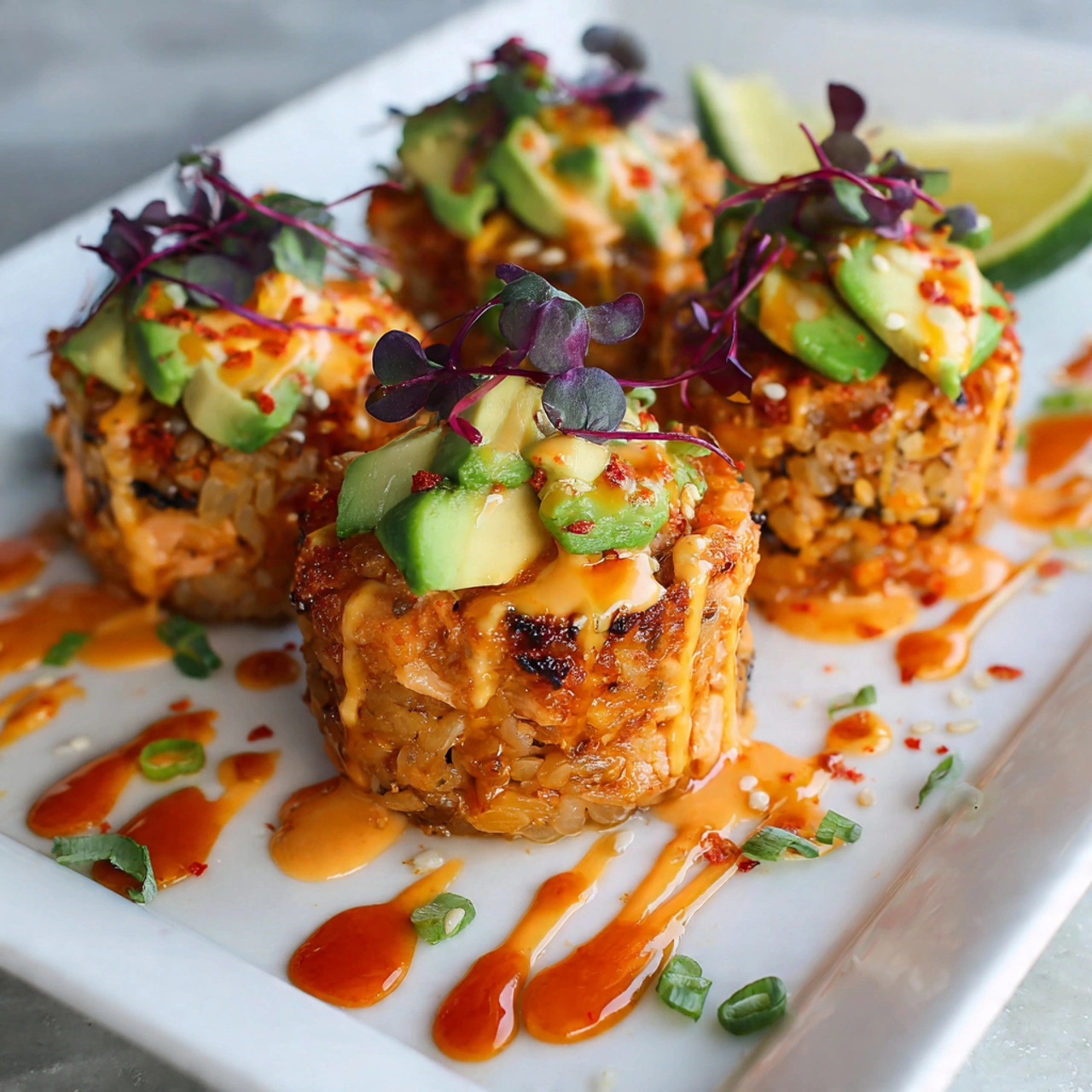 Baked Chipotle Salmon Sushi Cups
