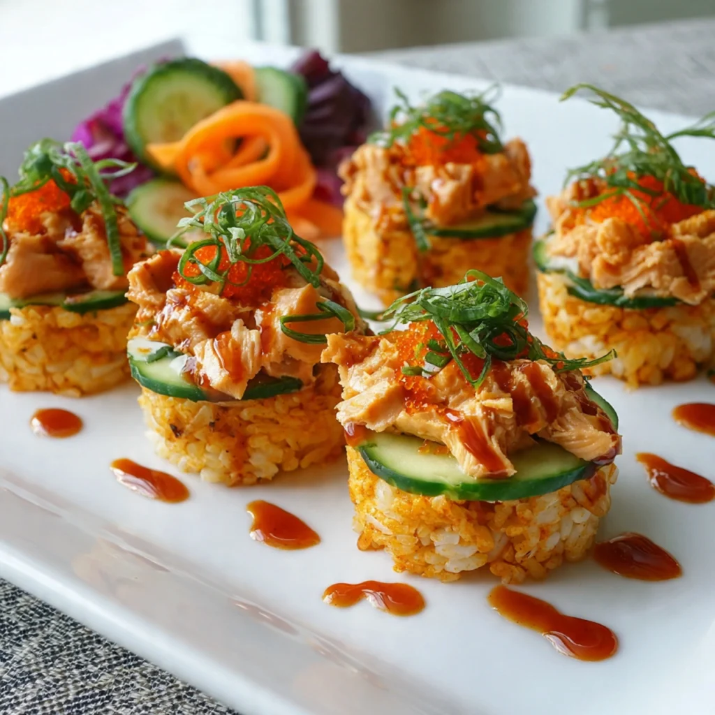 Baked Chipotle Salmon Sushi Cups