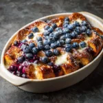 Blueberry Croissant French Toast Bake