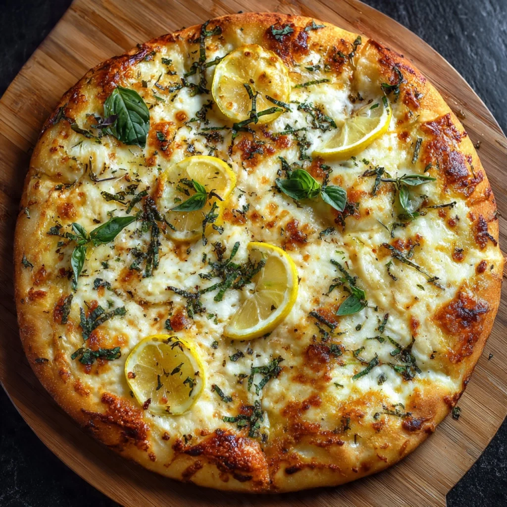 Cheese Lemon Basil Pizza