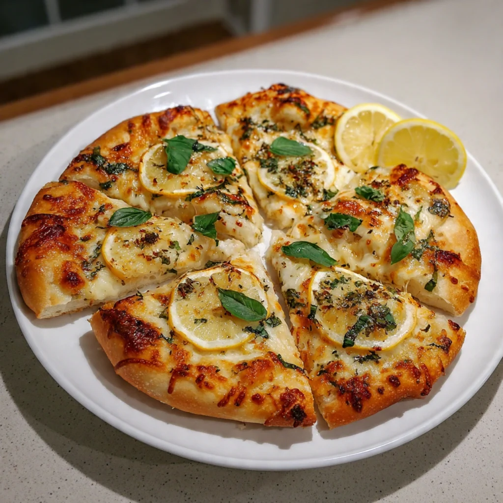 Cheese Lemon Basil Pizza