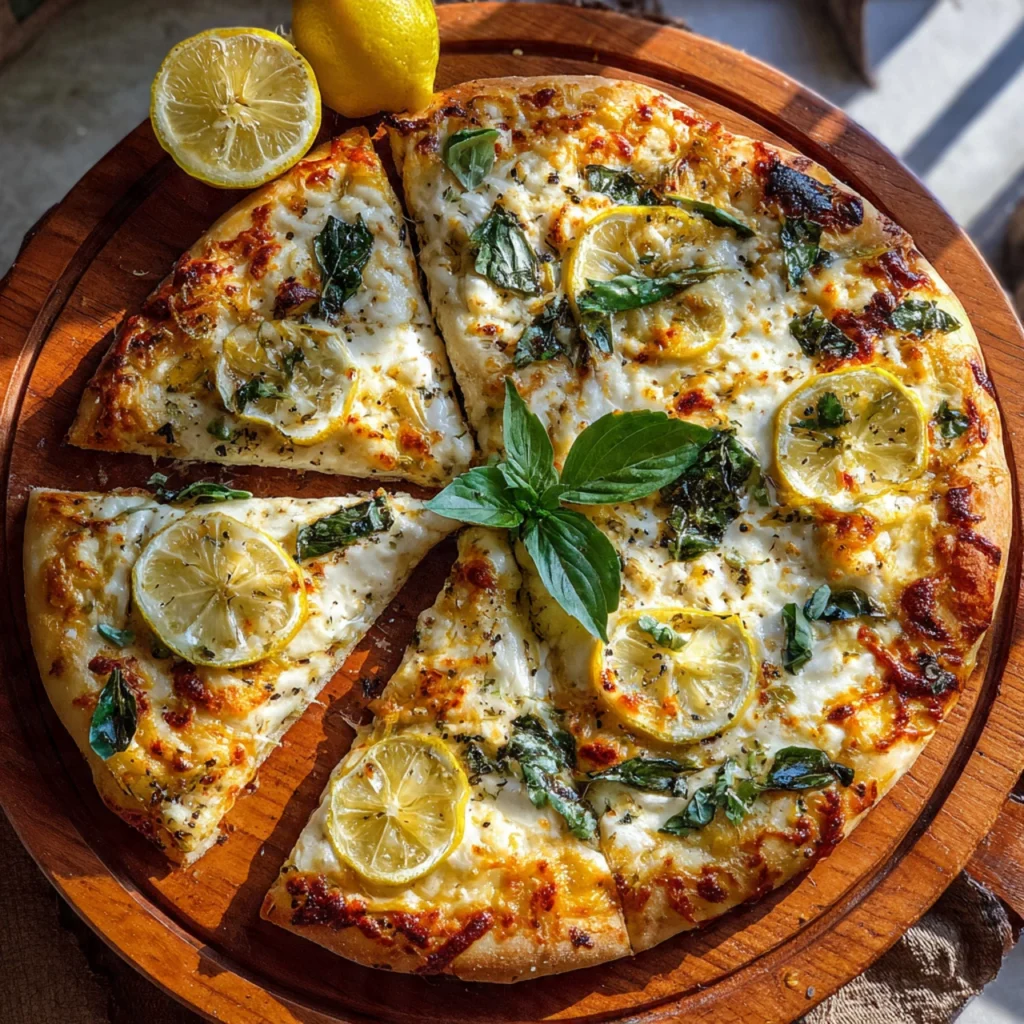 Cheese Lemon Basil Pizza