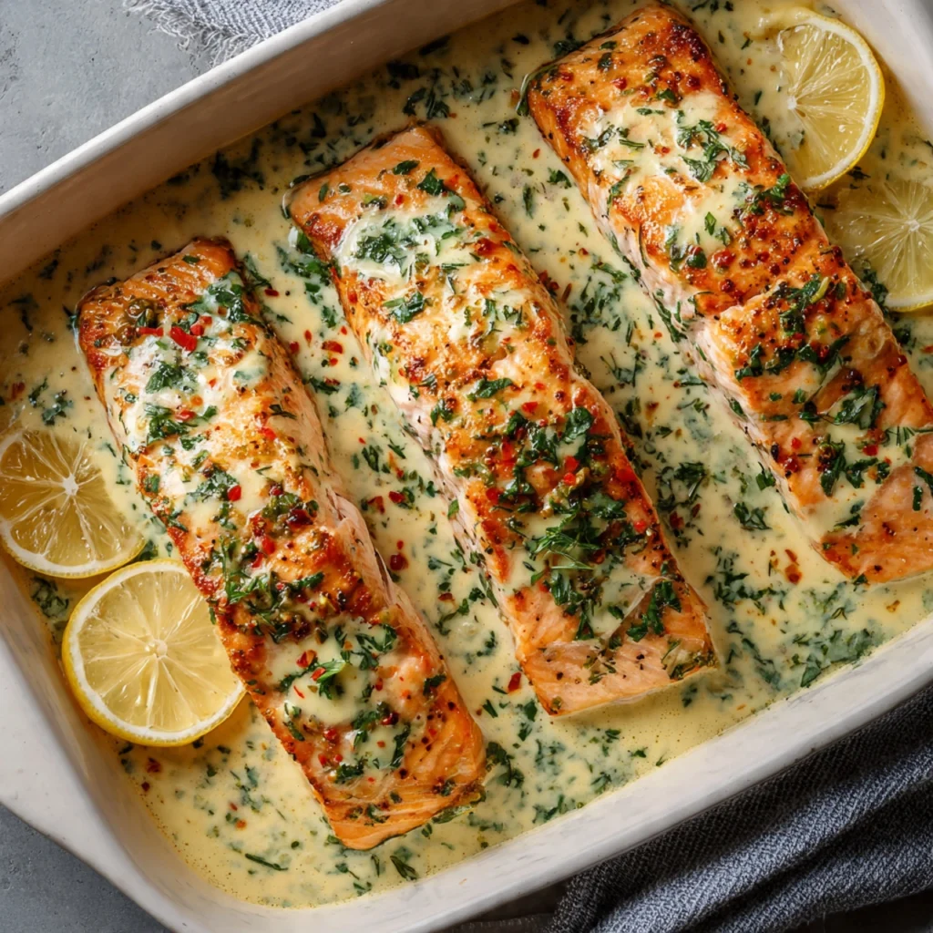 How to Make Creamy Garlic Butter Baked Salmon Creamy Garlic Butter Baked Salmon