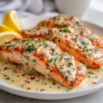 Creamy Garlic Butter Baked Salmon