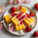 Creamy Strawberry Mango Popsicles