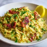 Lemon Butter Orzo Carbonara