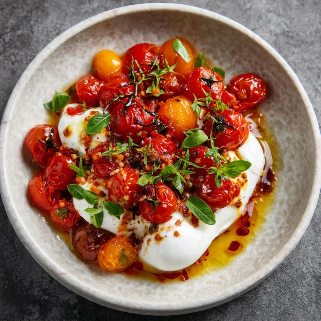 How to Make Cherry Tomatoes & Burrata—Summer Magic! Marinated Cherry Tomatoes with Burrata