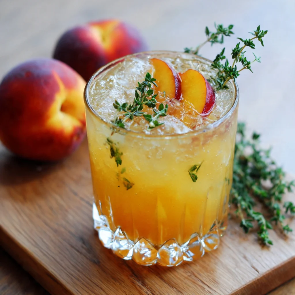 Peach Thyme Smash: The Fresh Cocktail You’ll Love This Summer Peach Thyme Smash