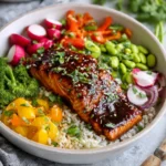 Spicy Honey Balsamic Salmon Bowls
