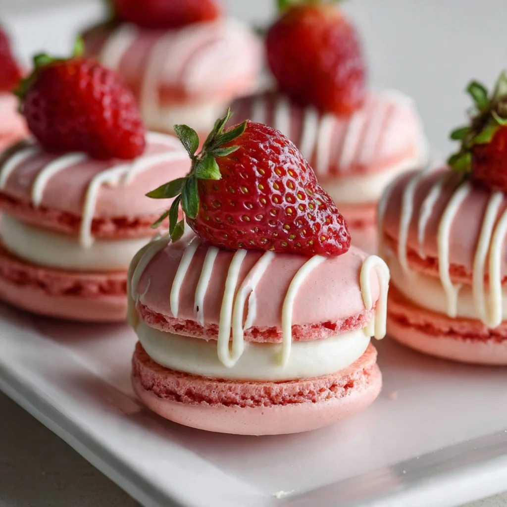 Strawberry Macarons