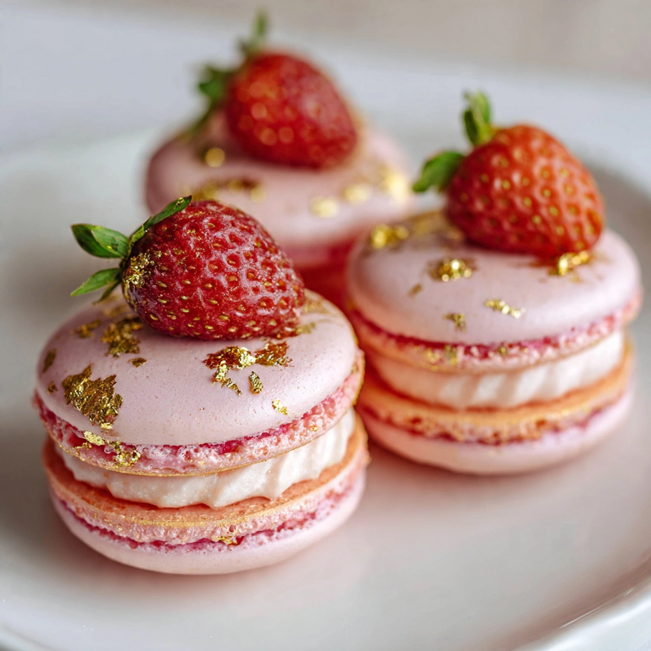 Strawberry Macarons