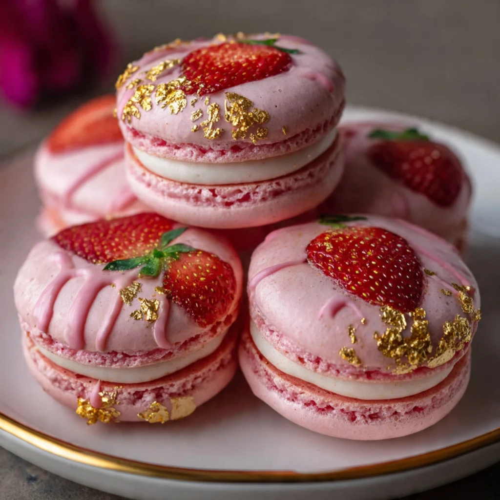 Strawberry Macarons